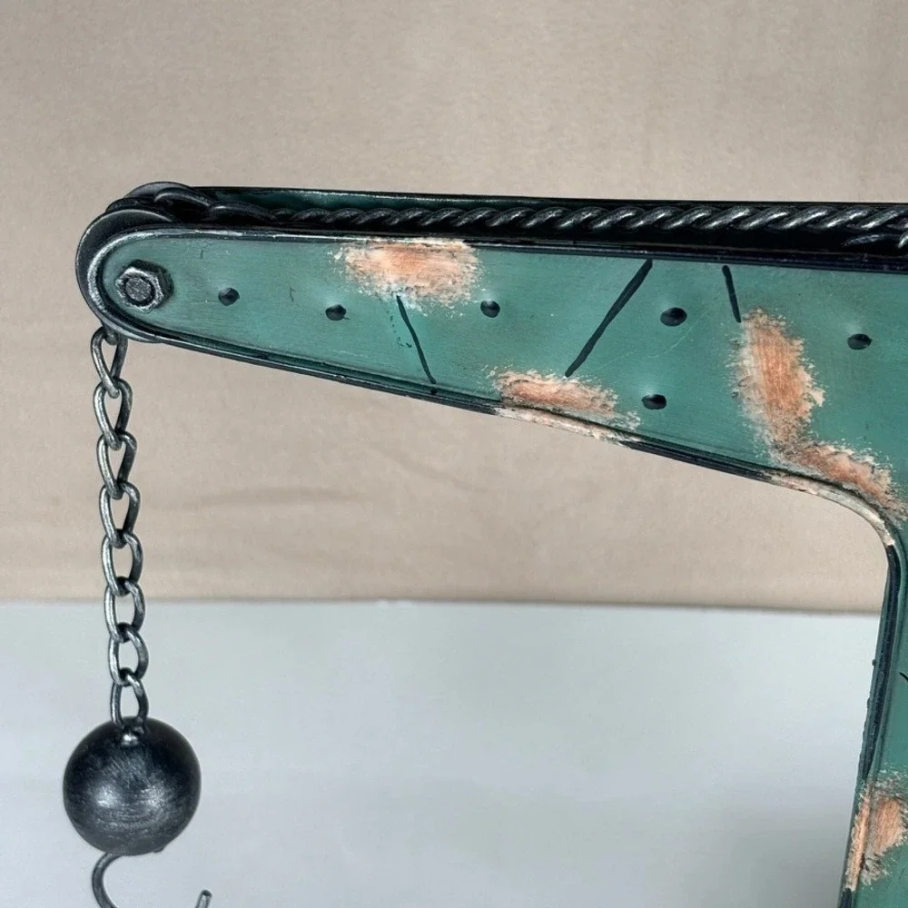 Vintage Style Metal Crane Railway Car Industrial Decorative Model Green Black